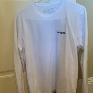 WHITE PATAGONIA LONG SLEEVE TEE